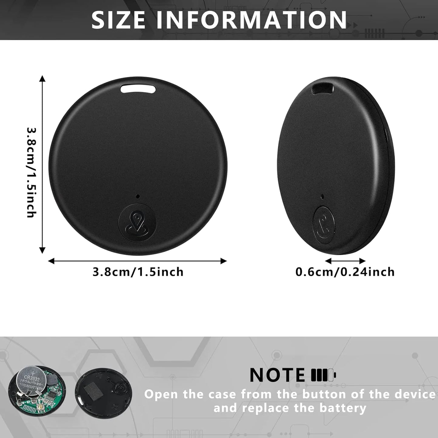 Compact Bluetooth GPS Locator for Pets,Kids,Personal Use.
