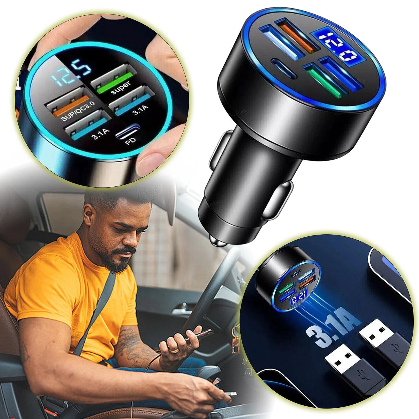 5-Port Ultra Quick Car Charger
