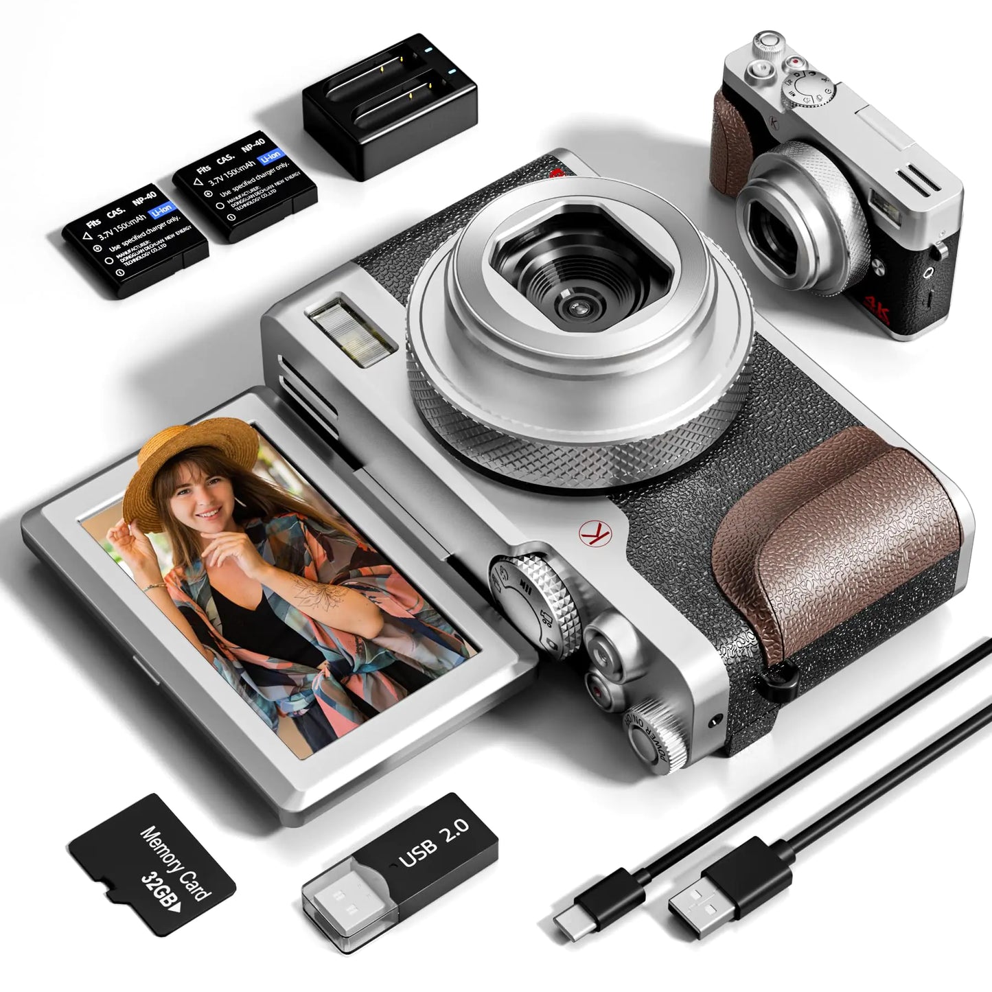 64MP Ultra HD Digital Camera - Compact Vlogging Kit