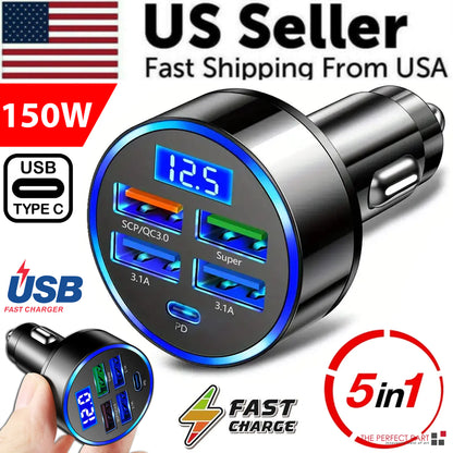 5-Port Ultra Quick Car Charger